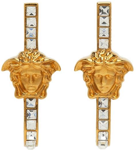 versace gold medusa earrings|Versace Medusa earrings gold.